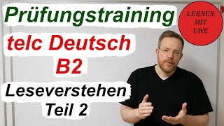 telc Deutsch B2 Prüfung  Teil 02  Leseverstehen Teil 2 [upl. by Egas]