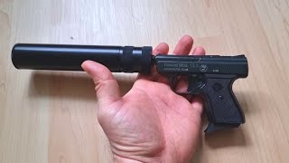 Record Mod159 9mm PAK mit Schalldämpfer im Zimmer [upl. by Bluhm533]