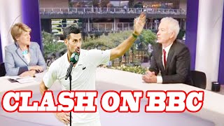 John McEnroe and Clare Balding clash on BBC over Novak Djokovics angry Wimbledon rant [upl. by Meesak346]