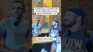 TJ Dillashaw could NOT hold on his LAUGH after seeing N3on’s PHYSIQUE 👀😭  n3on n3onclips [upl. by Lynna]