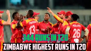 Zimbabwe T20 match 344 runs  Zimbabwe team ने बनाया T20 में 344 runs zimbabwe zimbabwecricket [upl. by Moskow]