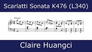 Domenico Scarlatti  Sonata in G minor K476 Claire Huangci [upl. by Susejedesoj]