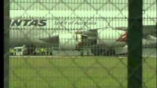 QANTAS A380 ENGINE EXPLOSION VIEW OF HOLE IN WING [upl. by Combes]