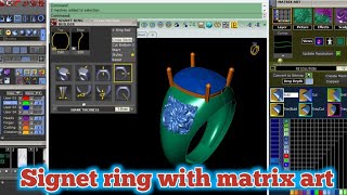 class 16 matrix 9  how to make a signet rings  signet ring with matrix art  signet ring in rhino [upl. by Barcus]