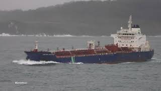 OilChemical Tanker HAFNIA MALACCA leaving A Coruña 4K [upl. by Galasyn]