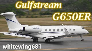 G650ER TAG Aviation Gulfstream G650ER VPCMR TAKEOFF TOYAMA Airport 富山空港 201856 [upl. by Ilonka]