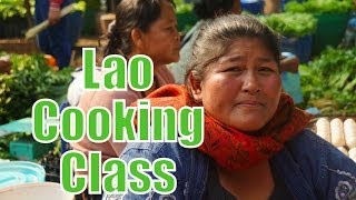 Learning How To Cook Lao Food at Tamarind Lao Cuisine cooking school in Luang Prabang Laos [upl. by Llecrup]