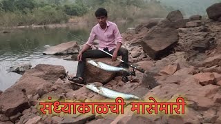 संध्याकाळी नदीवर एकट्याने केली मासेमारी fish fishing marathi kokan village [upl. by Ssirk]