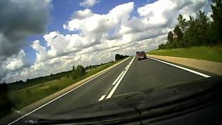 Overtake Fail  Two cars and bus crash ends with a flip over [upl. by Bovill893]