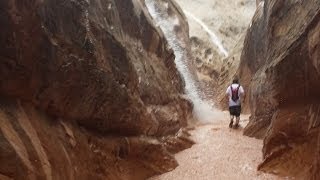 Flash Flood Caught on Camera Little Wild Horse Slot Canyon [upl. by Rhoades]