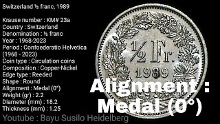 Switzerland ½ franc 1989 [upl. by Atinele]