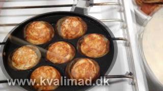 Æbleskiver  amerikanske pandekager  pandekage lagkage [upl. by Carrew]