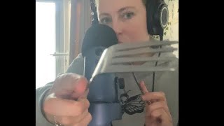 ASMR trigger assortment with gum chewing  forks scratching the foam mic cover trigger words etc 🖤 [upl. by Ojoj]