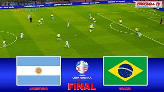 Argentina vs Brazil  Final Copa America 2024  Full Match All Goals  PES Gameplay PC FL 24 [upl. by Nitnerb]