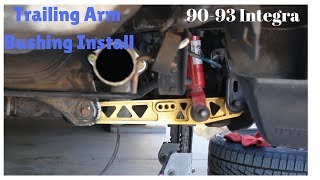 Hardrace Trailing Arm bushing Install 19901993 Integra [upl. by Enaile369]