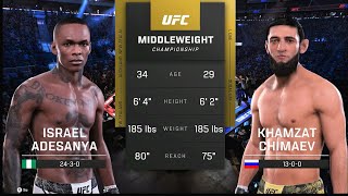 Israel Adesanya vs Khamzat Chimaev UFC5 Fantasy Match [upl. by Nednarb]