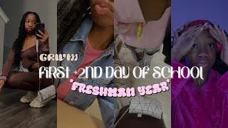 GRWM first amp second day of school freshman year mini vlog [upl. by Auqinihs]