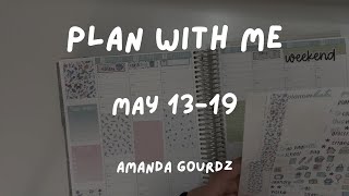 Plan With Me  May 1319  Erin Condren Hourly  PlannerKate [upl. by Turne]