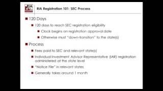 Registered Investment Advisor RIA Registration 101 [upl. by Loria]