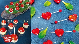 TOP 3 DES IDEES APERO AVEC LA TOMATE CERISE  RECETTES FACILES POUR LAPERO [upl. by Erdua]