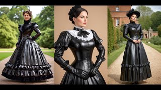 Stunning Leather Bustle Dresses The Strict Victorian Governesss Iconic Style mature governess [upl. by Hardunn]