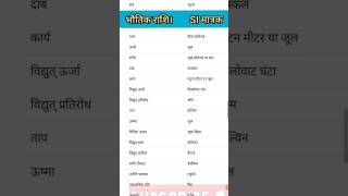 भौतिक राशियों के SI मात्रक  bhautik rashiyon ke si matrak  si units matrak shorts viral trend [upl. by Korb15]