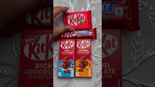 Kitkat Vs Kitkat Chunky Vs Chocolate Coated Wafer Vs Caramel unwrapping review asmr🎧 viralshort [upl. by Bucher]