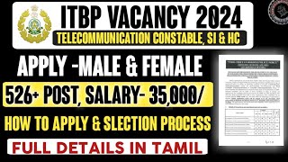 ITBP NEW VACANCY 2024 😎 TELECOMMUNICATION CONSTABLE SI amp HCM 🔥 MALE amp FEMALE ELIGIBLE  NEW VACANCY [upl. by Mafala]