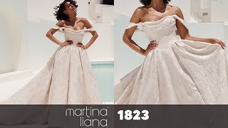 Vintage Inspired Basque Waist Wedding Dress with Scoop Neckline  Martina Liana 1823 [upl. by Rebe416]