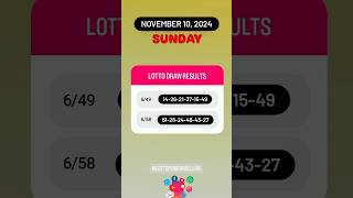 649 658 Live Draw Lotto Result  November 10 2024 Sunday 9 PM lottoresulttoday [upl. by Nannek]