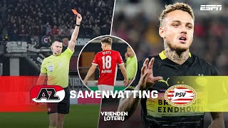 🟥 Vroege RODE KAART Noa Lang gelijk weer BELANGRIJK 💪  Samenvatting AZ  PSV [upl. by Eical]