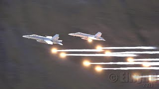 AXALP Fliegerschießen Bets moments Air Force displays Swiss Airforce F18 Hornet [upl. by Ardnuahs]