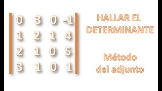 DETERMINANTE DE UNA MATRIZ 4X4 USANDO ADJUNTOS O COFACTORES Regla de Chio [upl. by Eey]