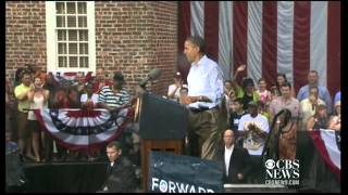 Obama addresses Virginia in pouring rain [upl. by Kristopher]