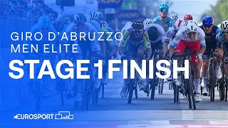 PHOTO FINISH 📸  Giro dAbruzzo 2024 Stage 1 Race Finish  Eurosport Cycling [upl. by Zeuqirdor]