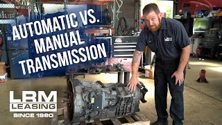 Automatic vs Manual Transmission on a Semitruck  LRM Leasing [upl. by Lleryt272]