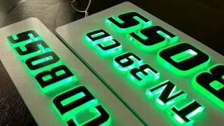 Boss Number Plate With LED Light  Number plate designs india [upl. by Sup]