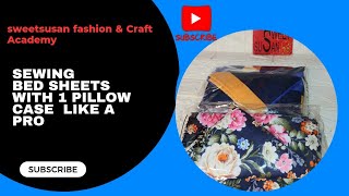 How to cut and sew bedsheet with one pillow case  student beddingDIY  bedsheet  business [upl. by Nabala]