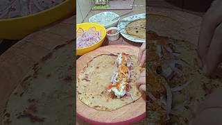 Ghar mein banaye tikka boti paratha roll paratharoll tikkaboti easyrecipe shorts youtube [upl. by Myca]