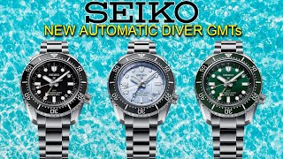 New Seiko Automatic Dive GMTs  Prospex GMT Diver SPB381 SPB383 and SPB385 New 6R54 [upl. by Sylvester]