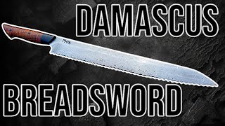 Forging a Breadsword  300 Layer Raindrop Damascus  Martin Huber Knives [upl. by Ilrahc]