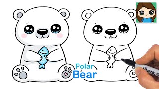 How to Draw a Polar Bear Easy 🐟 [upl. by Licht618]