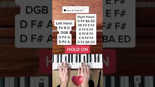 Chord Overstreet  Hold On EASY Piano Tutorial with Letter Notes Shorts [upl. by Higinbotham284]