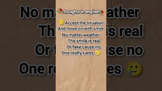 Thoughts in english 💭shortvideo thoughts quotes ytshorts video shorts short [upl. by Carmita]