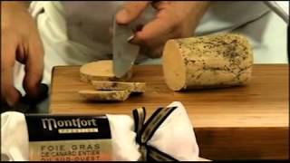 Foie gras de canard entier montfort aux deux poivres et champagnemodifflv [upl. by Ahsilat]