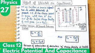 27 Effect of Dielectrics on Capacitance Electrostatic Potential and Capacitance Class12 Physics [upl. by Chui]