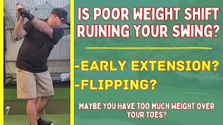 Too Much Weight Over Toes During Swing It Could Be Causing You Early Extension or Flipping golf [upl. by Eveneg]