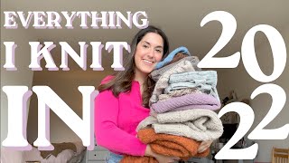 Everything I Knit In 2022  trying on all of my knitwear [upl. by Leal859]