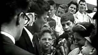 Senator John F Kennedy signing autographs during Presidential Campaign in 1960 [upl. by Muldon]