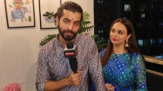 Sharad Malhotra With Wife Ripci Bhatia Full Exclusive Interview At Ganpanti Visarjan 2021  Sharad [upl. by Ellinnet]